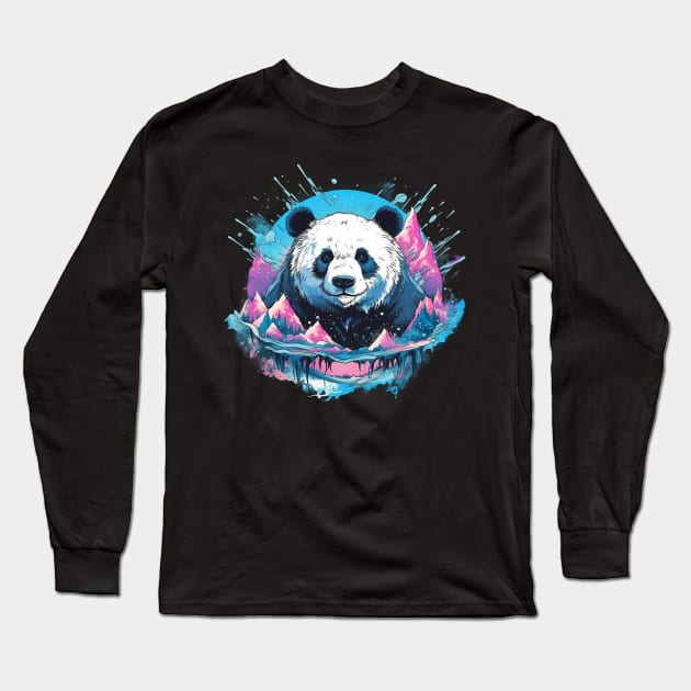 Panda Bear Long Sleeve T-Shirt by GreenMary Design